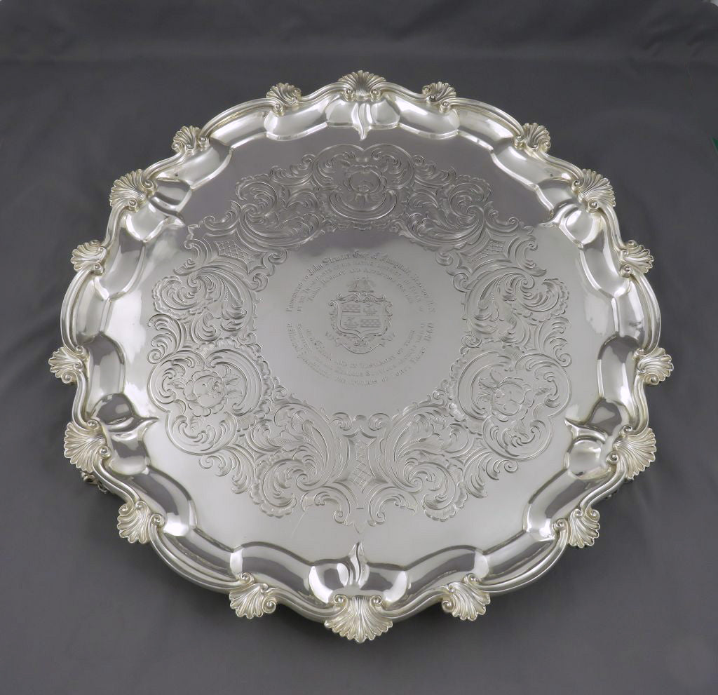Victorian Sterling Silver Salver - JH Tee Antiques
