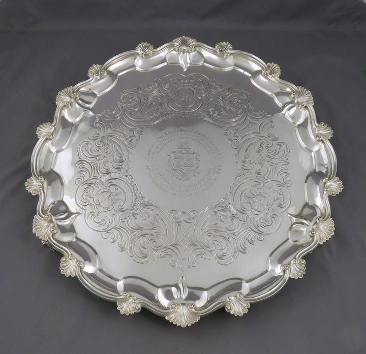 Victorian Sterling Silver Salver - JH Tee Antiques