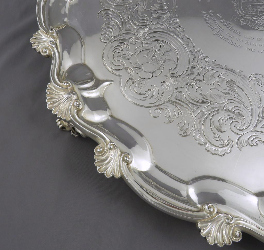 Victorian Sterling Silver Salver - JH Tee Antiques