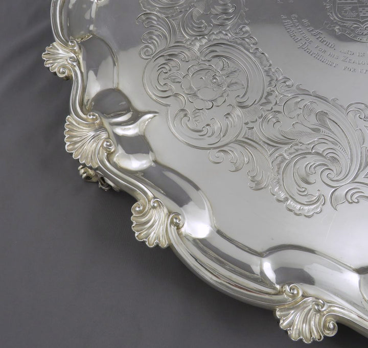 Victorian Sterling Silver Salver - JH Tee Antiques