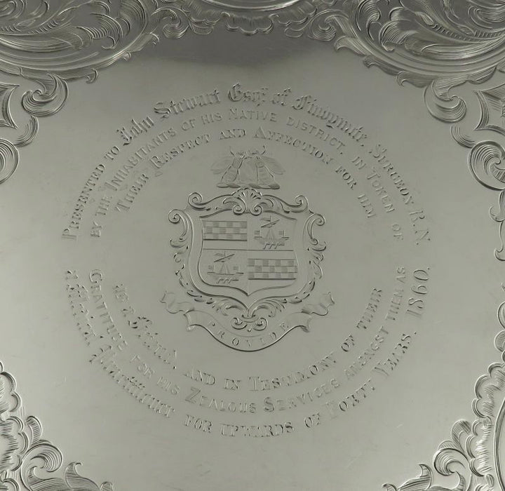 Victorian Sterling Silver Salver - JH Tee Antiques