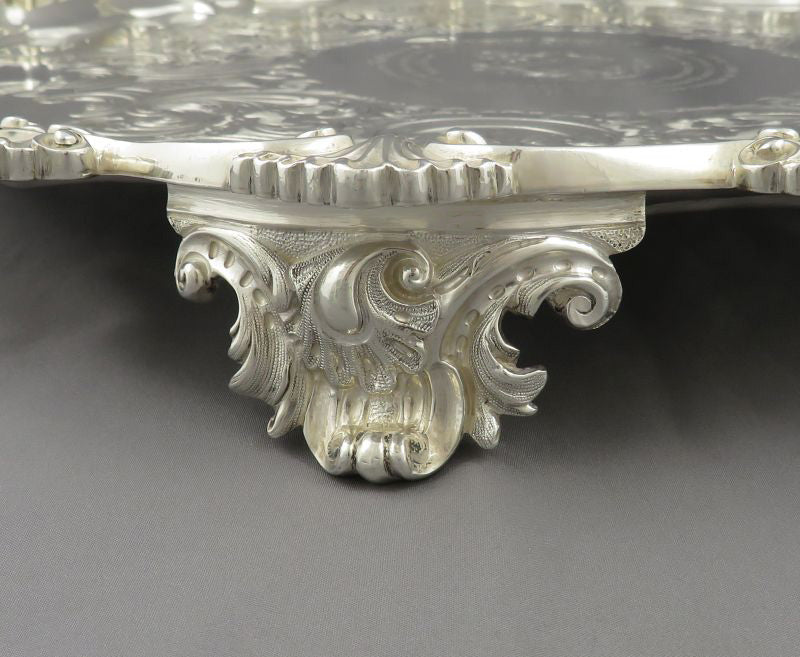 Victorian Sterling Silver Salver - JH Tee Antiques
