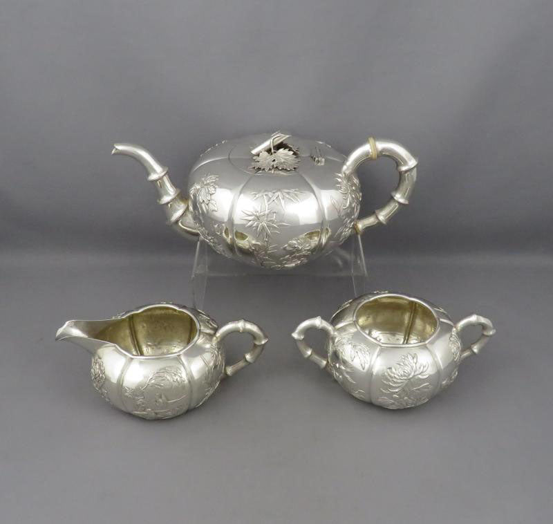 Chinese Export Silver Tea Set - JH Tee Antiques
