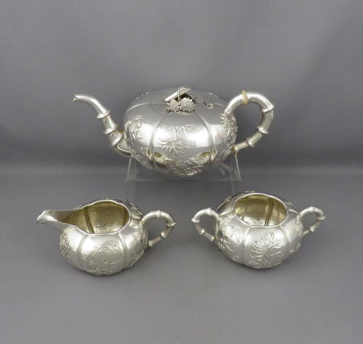 Chinese Export Silver Tea Set - JH Tee Antiques
