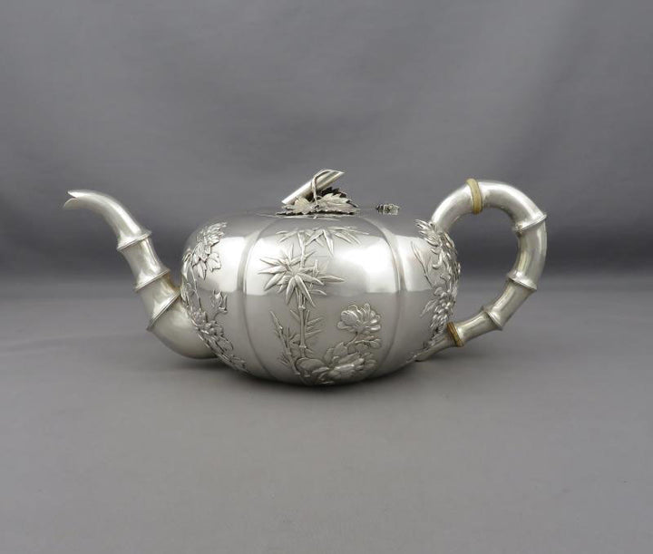 Chinese Export Silver Tea Set - JH Tee Antiques