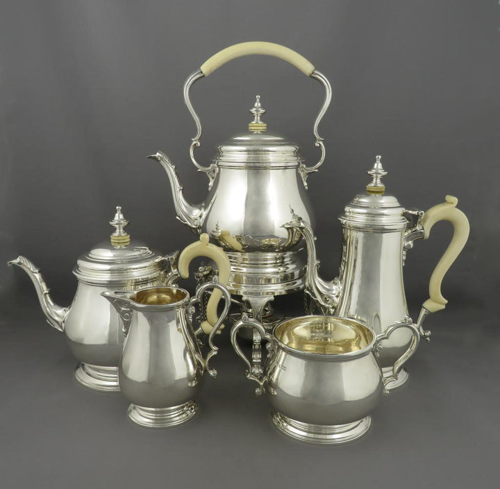 Mappin &amp; Webb George V Silver Tea Service - JH Tee Antiques