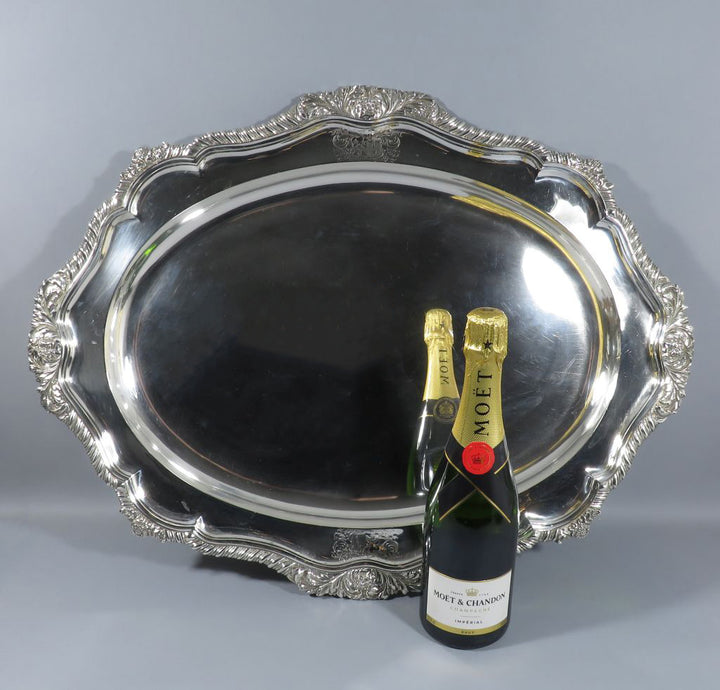 Massive George IV Silver Meat Platter - JH Tee Antiques