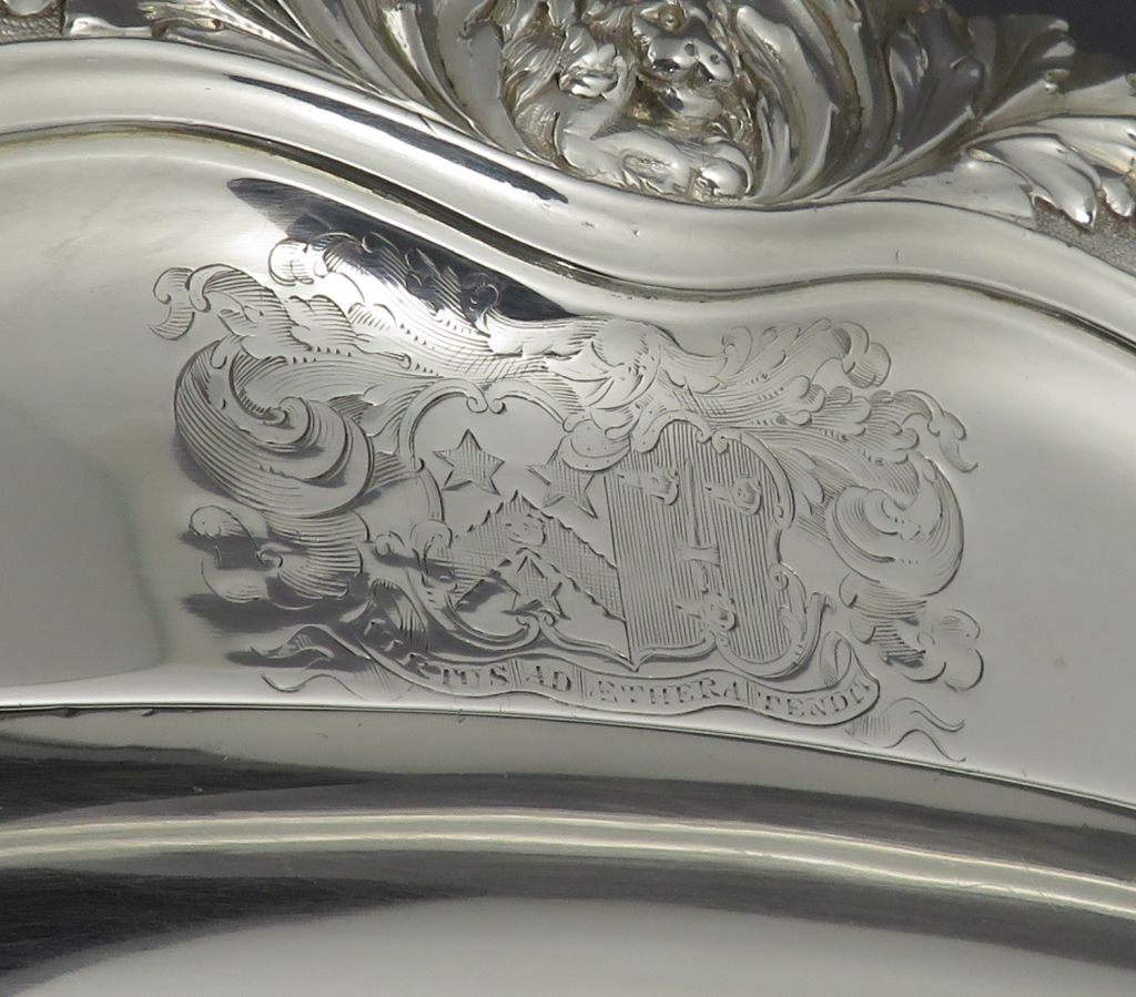 Massive George IV Silver Meat Platter - JH Tee Antiques