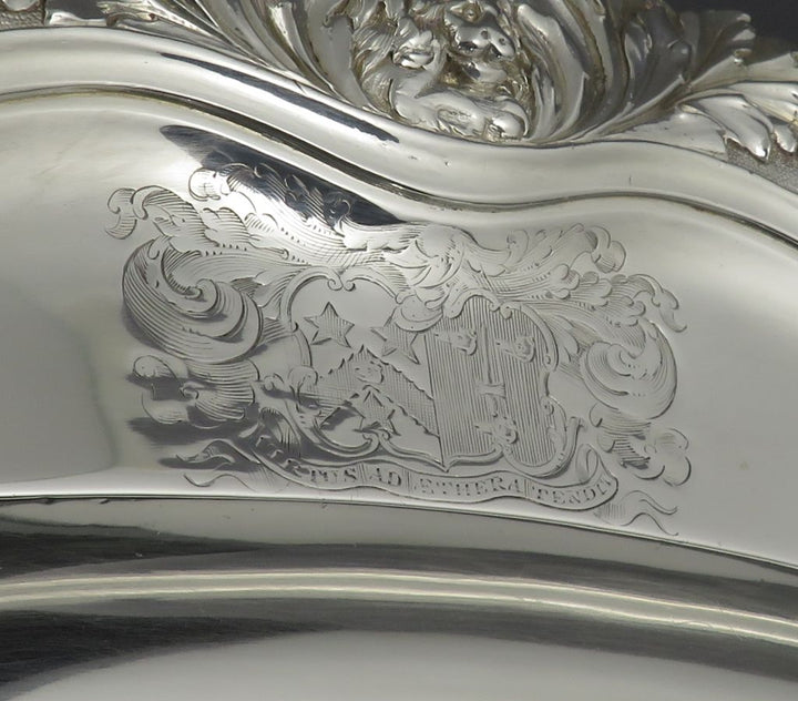 Massive George IV Silver Meat Platter - JH Tee Antiques