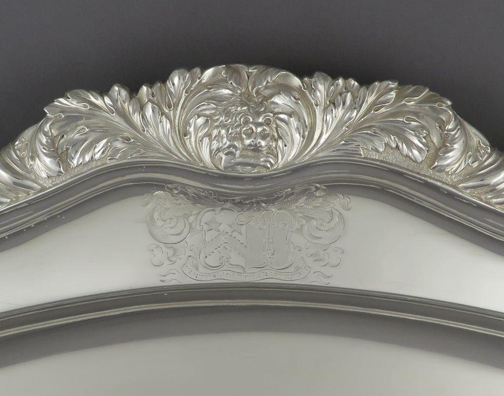 Massive George IV Silver Meat Platter - JH Tee Antiques