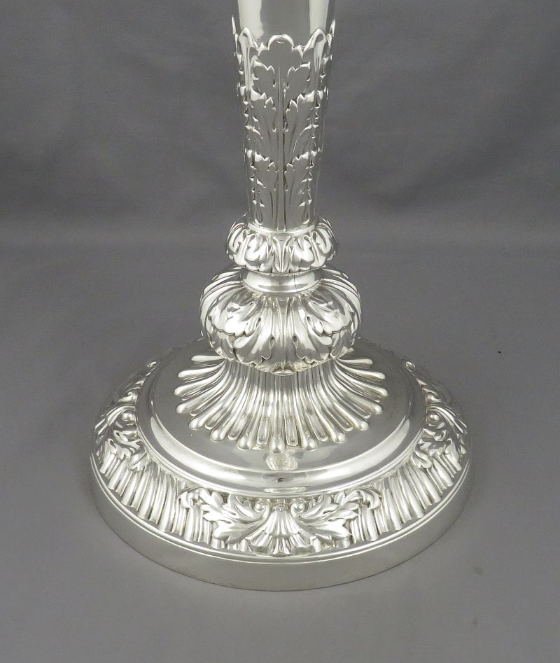 Late George III Sterling Silver Candlesticks - JH Tee Antiques