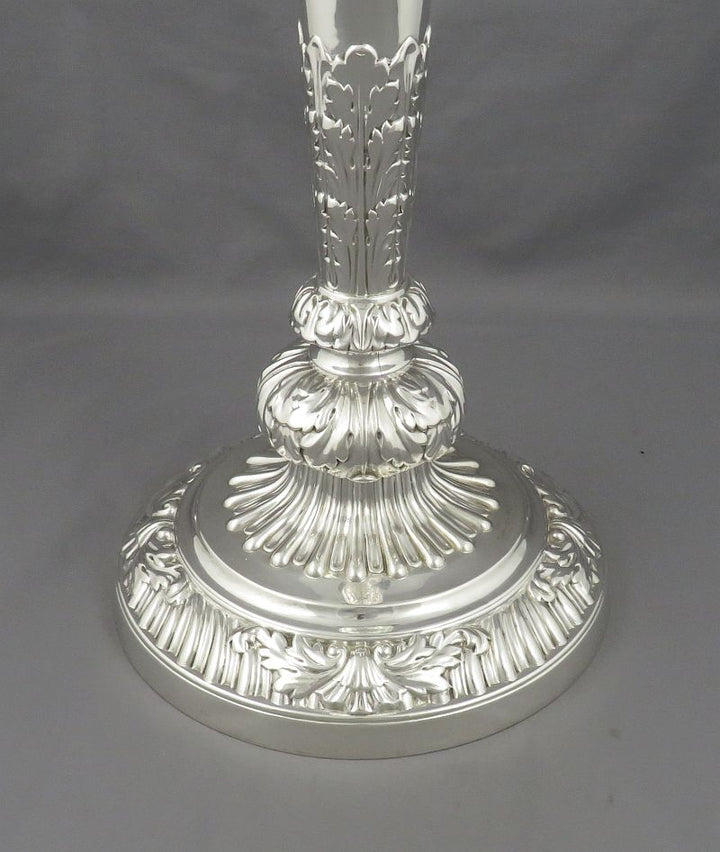 Late George III Sterling Silver Candlesticks - JH Tee Antiques