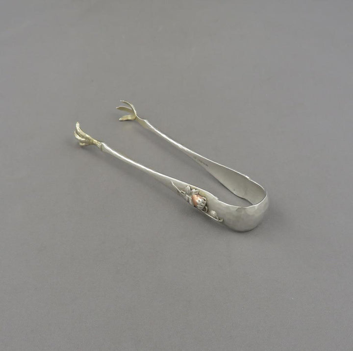 Whiting Mixed Metals Silver Sugar Tongs - JH Tee Antiques