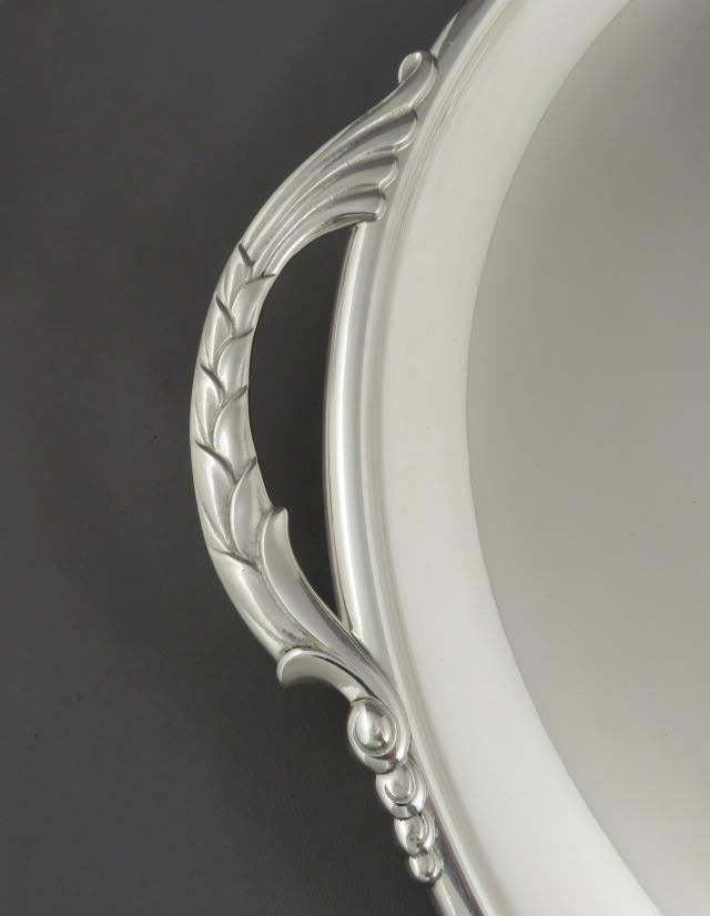 Modernist Sterling Silver Serving Tray - JH Tee Antiques