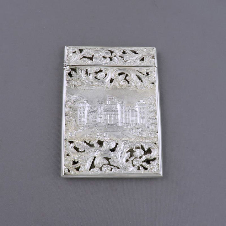 Victorian Castle Top Card Case Windsor and Kenilworth - JH Tee Antiques
