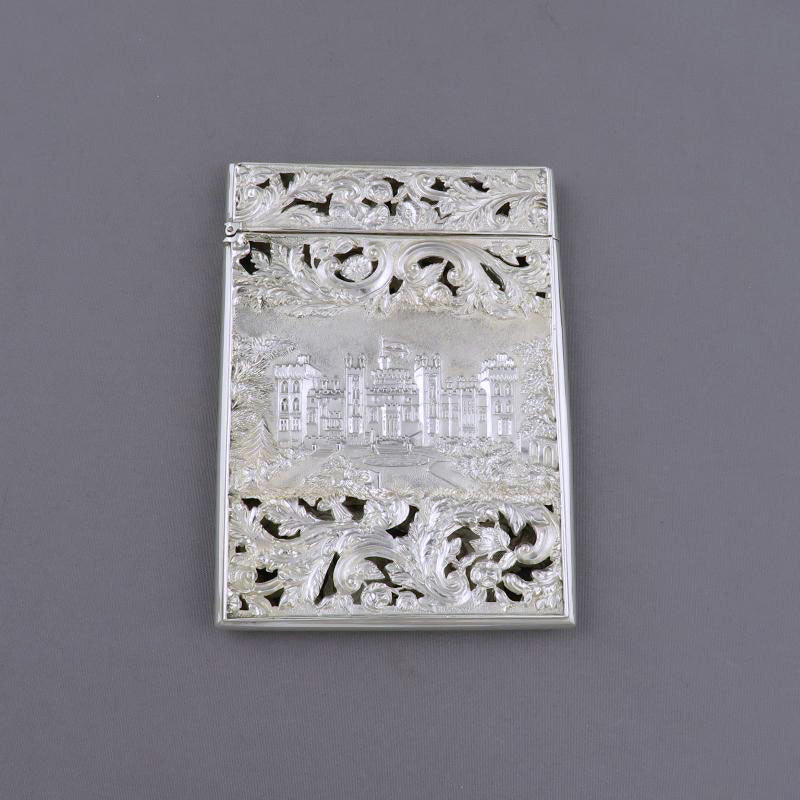 Victorian Castle Top Card Case Windsor and Kenilworth - JH Tee Antiques