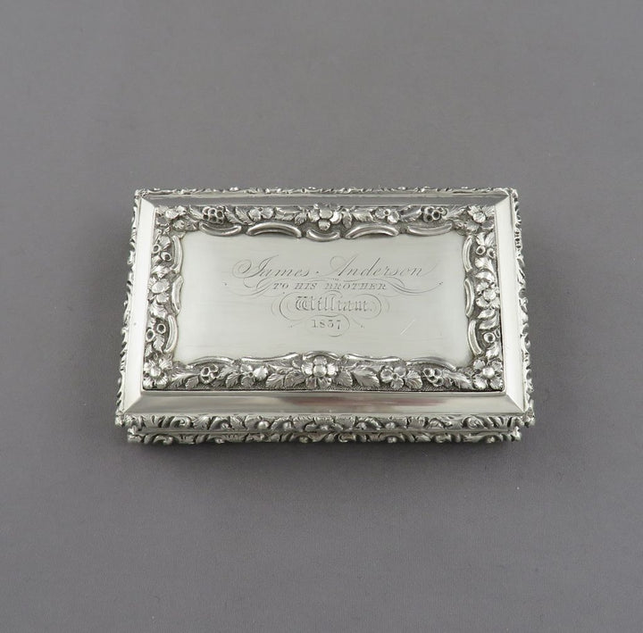William IV Silver Snuff Box - JH Tee Antiques