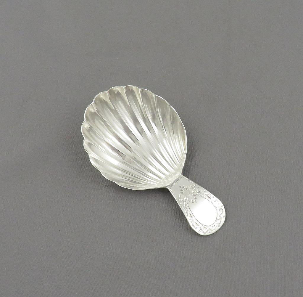 Neoclassical Silver Tea Caddy Spoon - JH Tee Antiques