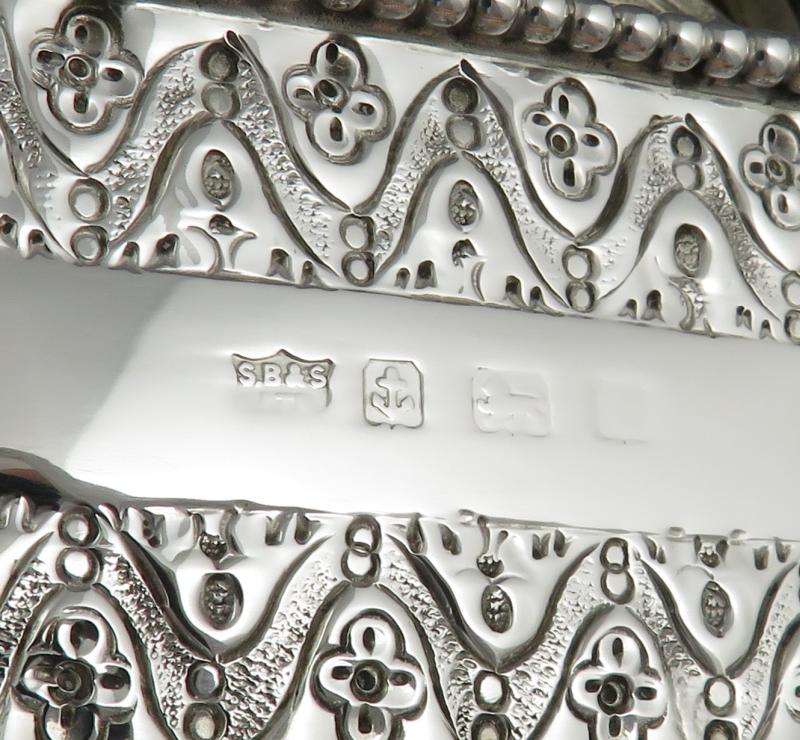English Octagonal Silver Jewellery Box - JH Tee Antiques