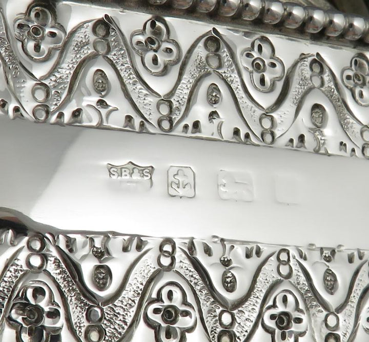 English Octagonal Silver Jewellery Box - JH Tee Antiques