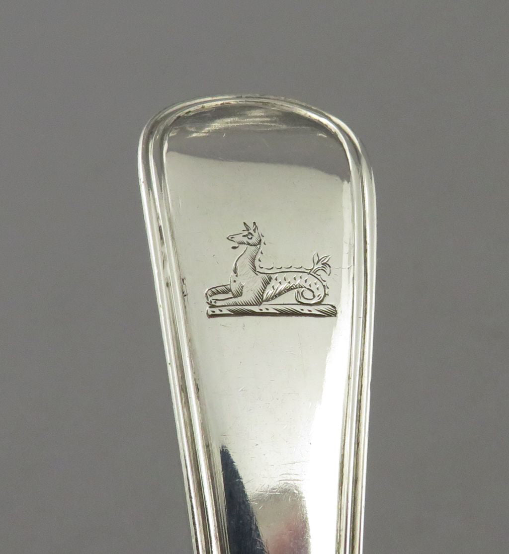 Six Old English Thread Silver Tablespoons - JH Tee Antiques
