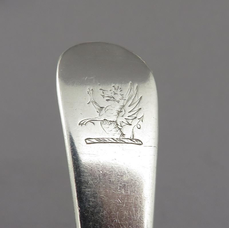 6 George III Old English Silver Dessert Spoons - JH Tee Antiques