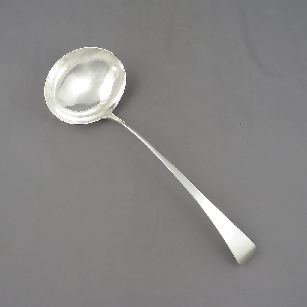 George III Sterling Silver Soup Ladle - JH Tee Antiques