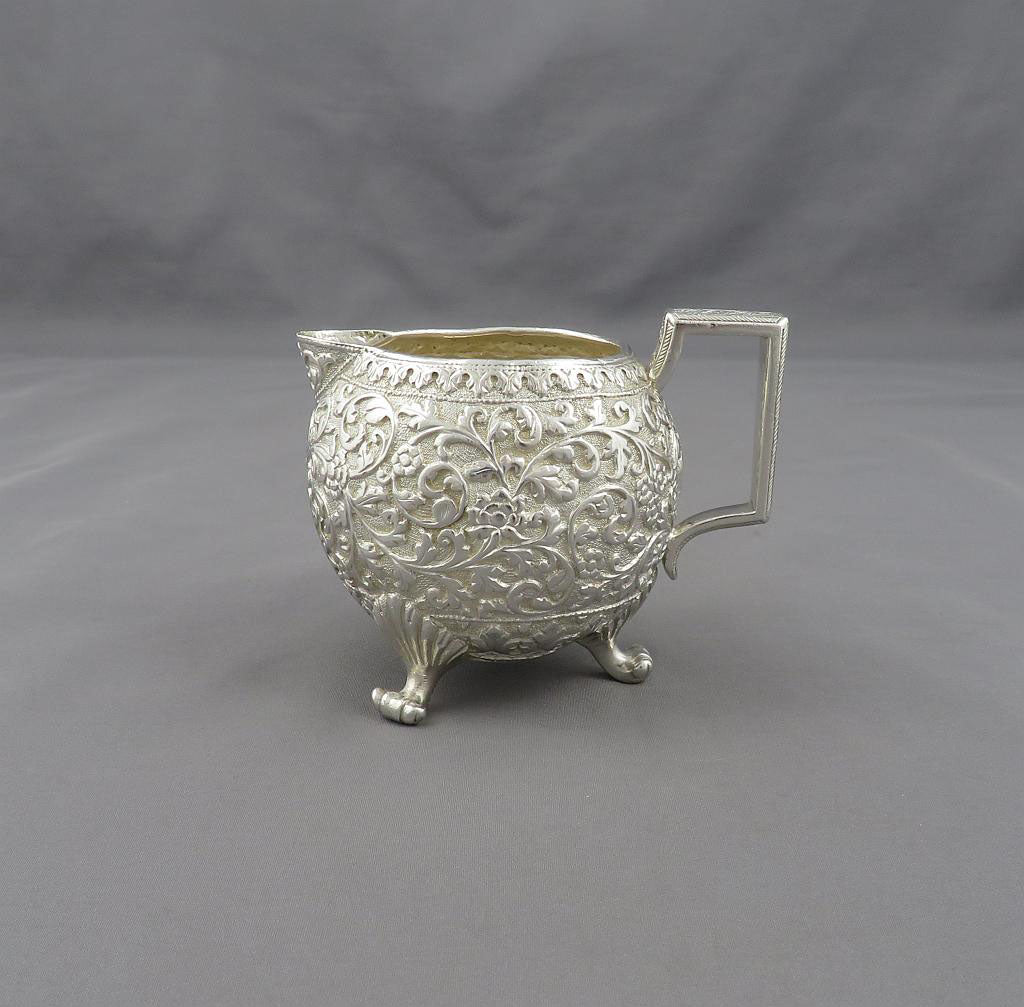 Oomersi Mawji Silver Cream and Sugar - JH Tee Antiques