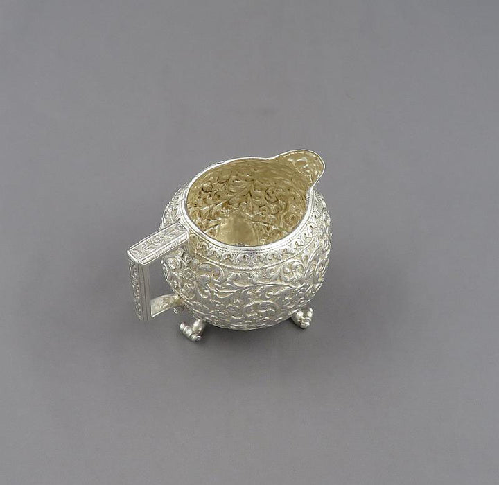 Oomersi Mawji Silver Cream and Sugar - JH Tee Antiques