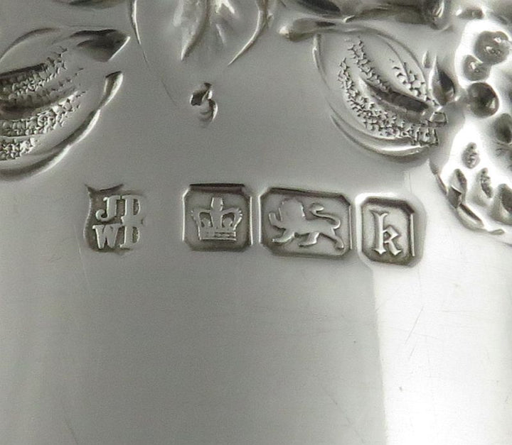 Pair of Edwardian Sterling Silver Cachepots - JH Tee Antiques