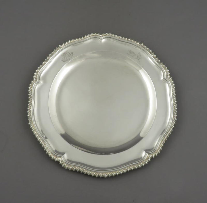 Pair of George III Silver Dinner Plates - JH Tee Antiques
