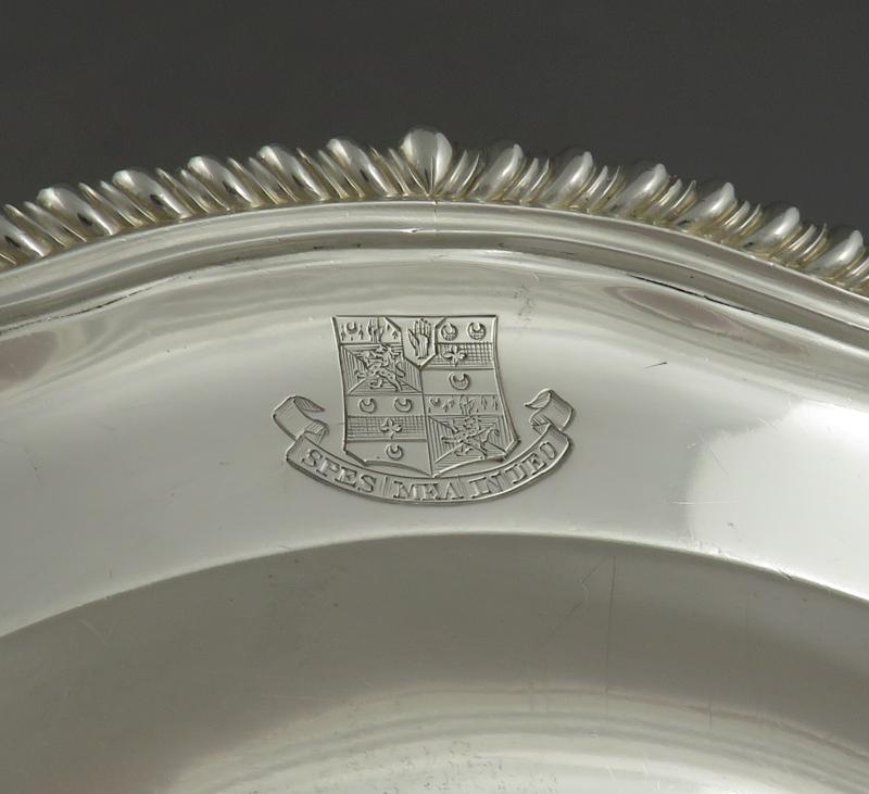 Pair of George III Silver Dinner Plates - JH Tee Antiques
