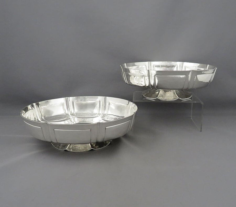 Pair of George V Silver Footed Bowls - JH Tee Antiques