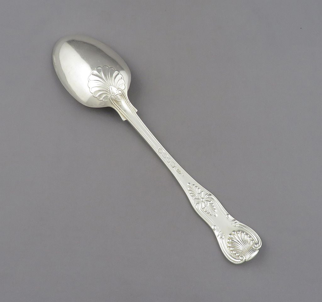 Pair of Kings Pattern Silver Tablespoons - JH Tee Antiques