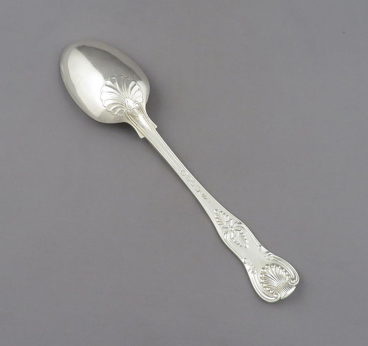 Pair of Kings Pattern Silver Tablespoons - JH Tee Antiques