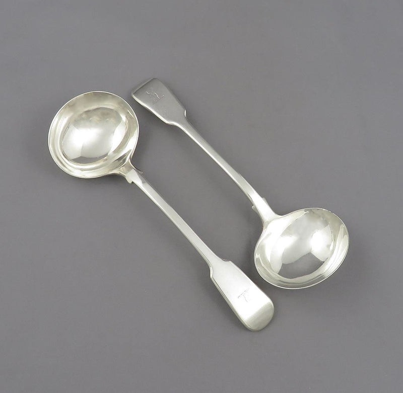 Victorian Silver Fiddle Gravy Ladles