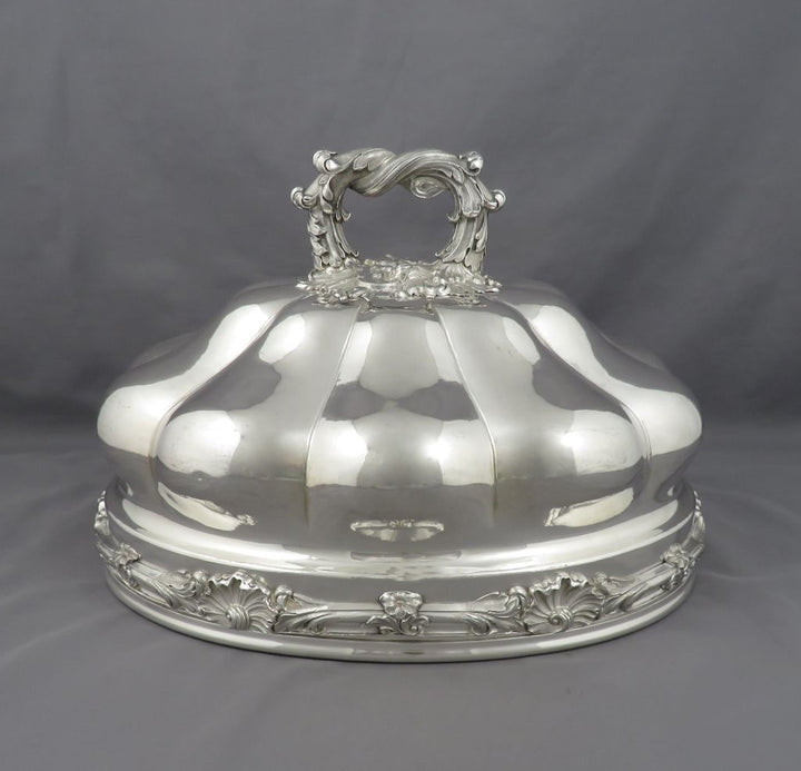 Pair of French Silver Plated Domes - JH Tee Antiques