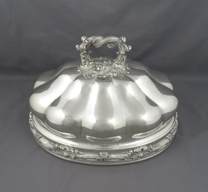 Pair of French Silver Plated Domes - JH Tee Antiques