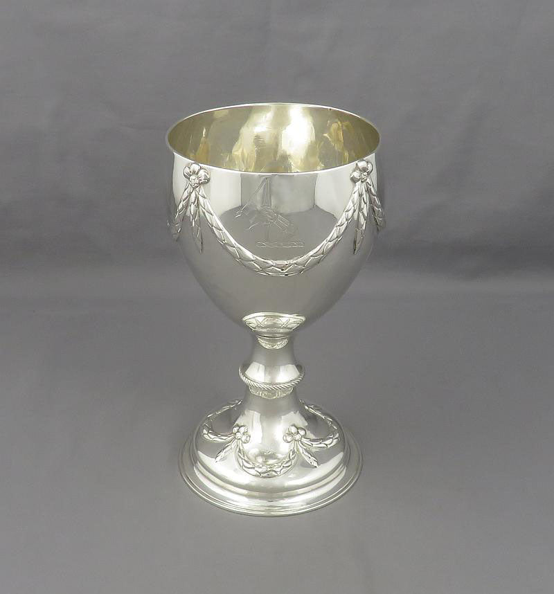 Pair of George III Sterling Silver Goblets - JH Tee Antiques