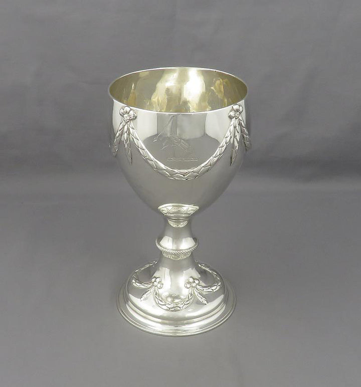 Pair of George III Sterling Silver Goblets - JH Tee Antiques