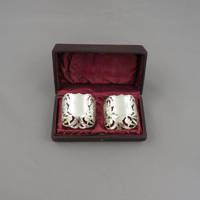 Edwardian Sterling Silver Napkin Rings - JH Tee Antiques