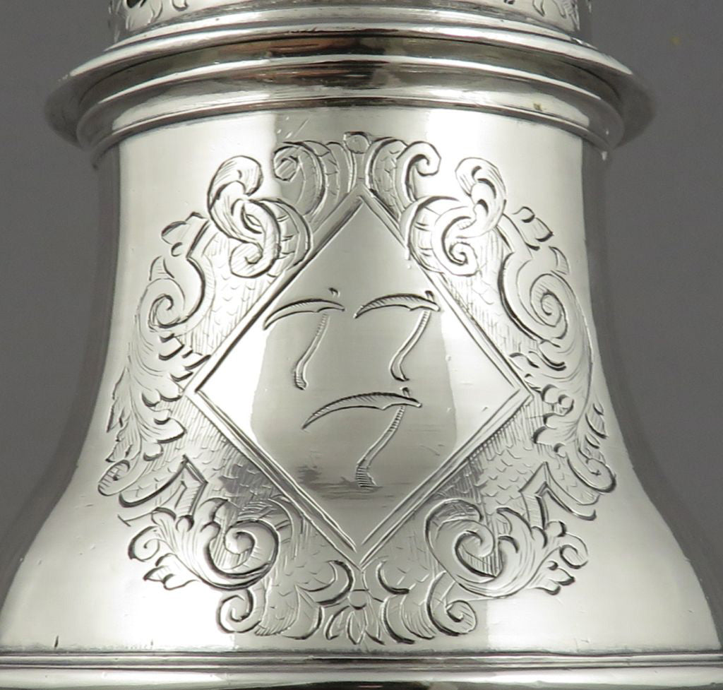 Pair Queen Anne Sterling Silver Sugar Casters - JH Tee Antiques