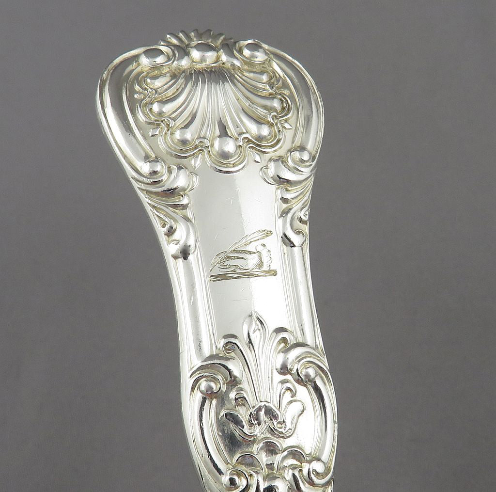 Pair of Queens Pattern Silver Tablespoons - JH Tee Antiques