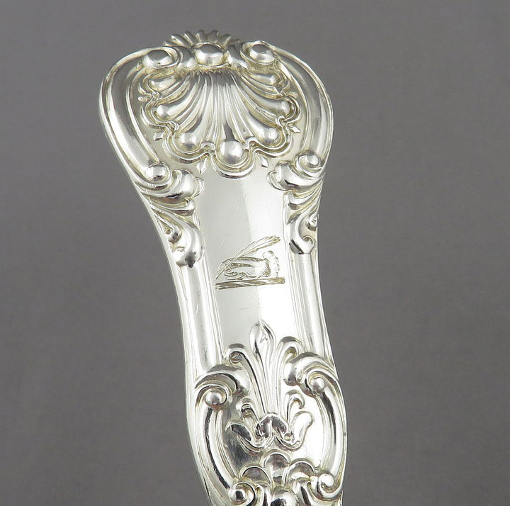 Pair of Queens Pattern Silver Tablespoons - JH Tee Antiques