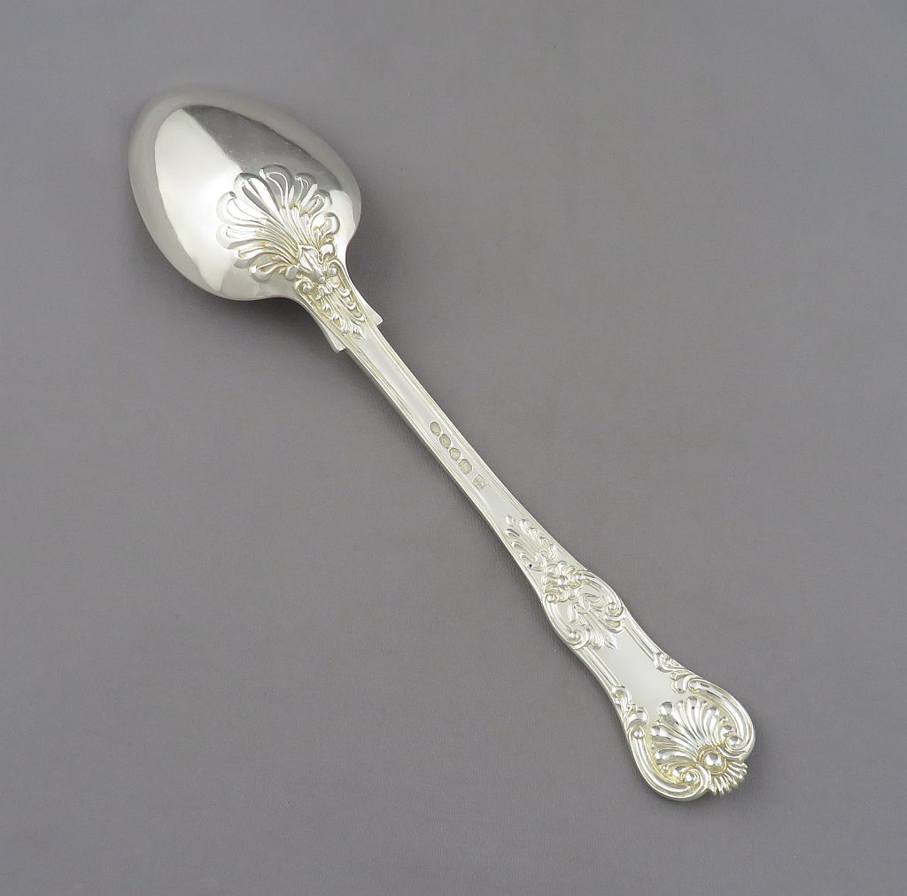 Pair of Queens Pattern Silver Tablespoons - JH Tee Antiques