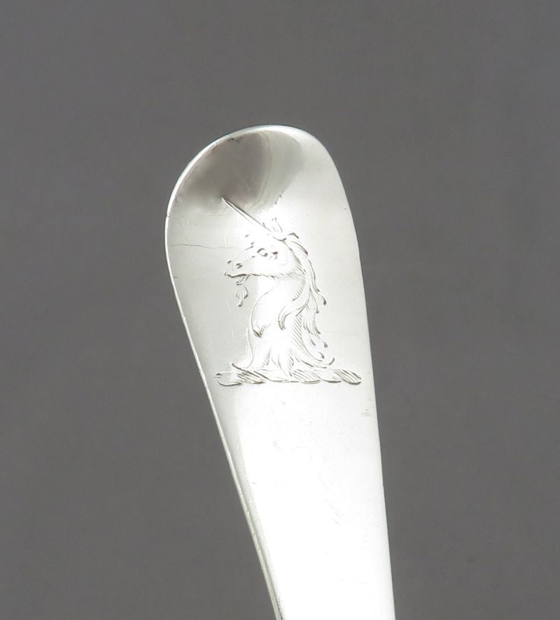 Pair of George III Silver Rat Tail Tablespoons - JH Tee Antiques