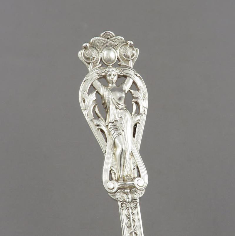 Pair of Francis Higgins Silver Berry Spoons - JH Tee Antiques