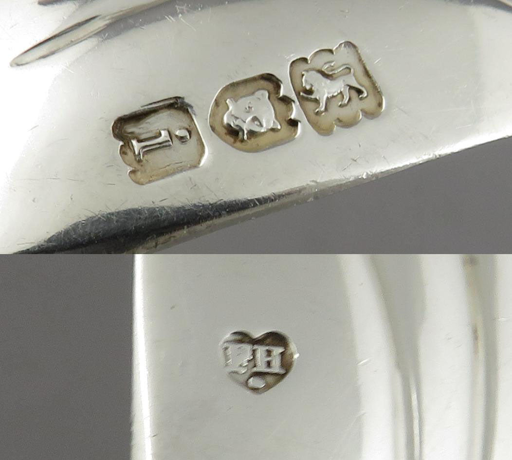 Pair of Francis Higgins Silver Berry Spoons - JH Tee Antiques