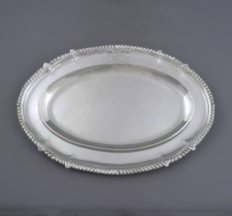 Paul Storr Sterling Silver Meat Platter - JH Tee Antiques