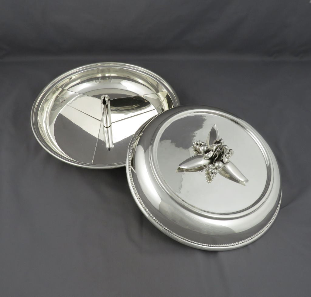 Poul Petersen Sterling Silver Entree Dish - JH Tee Antiques